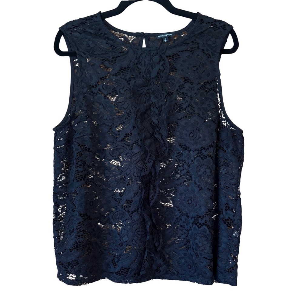 Who What Wear Women's Black Lace Sleeveless Tank Top‎ Large Whimsigoth Artsy